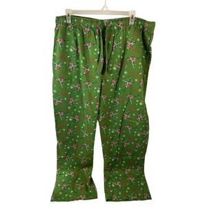 Old‎ Navy Holiday XXL Sleep Pants Green Girl Martini Glass rn#54023